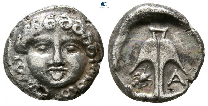 Thrace. Apollonia Pontica circa 420-300 BC. 
Drachm AR

12mm., 2,79g.

Gorg...