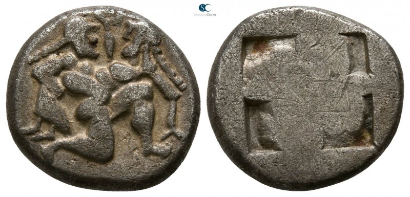 Islands off Thrace. Thasos circa 500-480 BC. 
Drachm AR

13mm., 3,32g.

Sat...