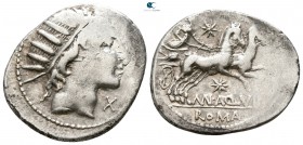 Man. Aquillius 109-108 BC. Rome. Denarius AR