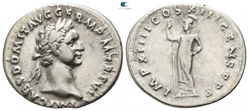 Domitian AD 81-96. Rome
Denarius AR

19mm., 3,30g.

IMP CAES DOMIT AVG GERM...