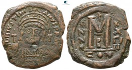 Justinian I. AD 527-565. Dated RY 29=AD 555/556. Constantinople. Follis Æ