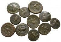 Lot of 12 greek bronze coins / SOLD AS SEEN, NO RETURN!