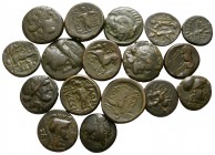 Lot of 17 greek bronze coins / SOLD AS SEEN, NO RETURN!