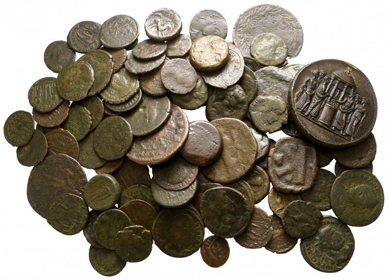 Lot of ca. 100 ancient bronze coins / SOLD AS SEEN, NO RETURN!