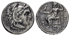 KINGS of MACEDON. Alexander III The Great.(336-323 BC). Drachm.

Obv : Head of Herakles right, wearing lion skin.

Rev : AΛΕΞΑΝΔΡΟΥ.
Zeus seated left ...