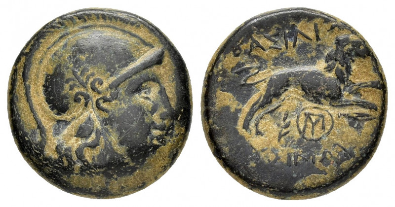KINGS of THRACE. Lysimachos.(305-281 BC). Lysimacheia.Ae.

Obv : Helmeted head o...