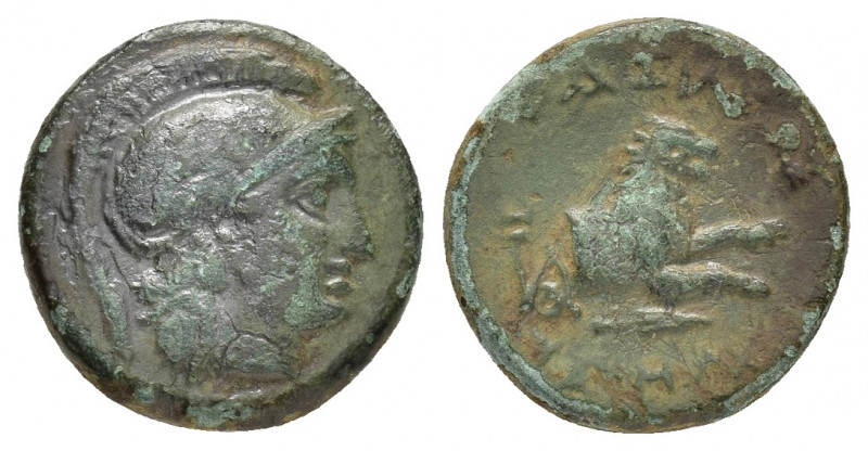 KINGS of THRACE.Lysimachos.(305-281 BC).Ae.

Obv : Helmeted head of Athena right...