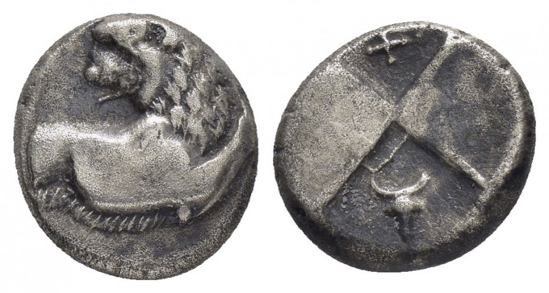THRACE.Chersonesos.(Circa 386-338 BC).Hemidrachm. 

Obv : Forepart of lion right...