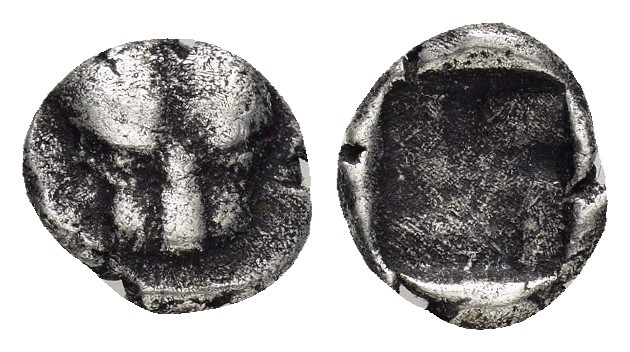 CIMMERIAN BOSPOROS.Pantikapaion.(Circa 480-470 BC).Obol.

Obv : Facing head of l...