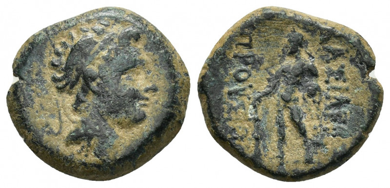KINGS of BITHYNIA. Prusias II Cynegos.(182-149 BC). Ae.

Obv : Head right, weari...