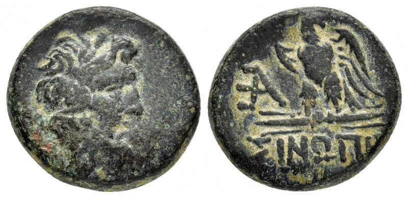 PAPHLAGONIA.Sinope.(Circa BC).Ae.

Obv : Laureate head of Zeus right.

Rev : ΣΙΝ...