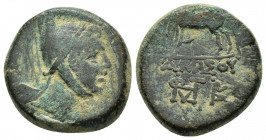 PONTUS.Amisos.Time of Mithradates VI.(Circa 100-95 or 80-70 BC).Ae.

Obv : Head of Perseus right, wearing phrygian cap and chin strap.

Rev : AMIΣOY.
...
