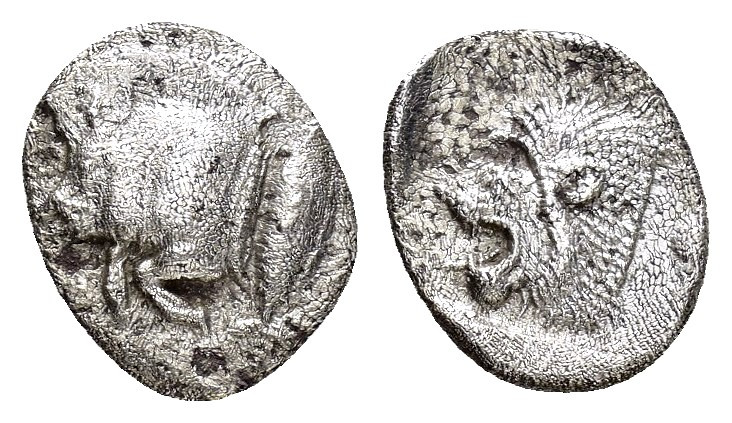 MYSIA.Kyzikos.(Circa 5th century BC).Obol.

Obv : Forepart of boar left; tunny t...