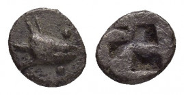 MYSIA.Kyzikos.(Circa 600-550 BC).Obol.

Obv : Head of tunny right.

Rev : Incuse square punch.
Von Fritze IX 2.

Condition : Darkly toned.Good very fi...