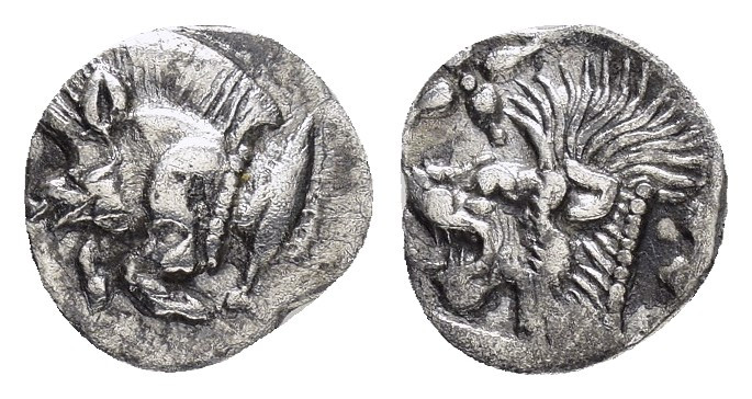 MYSIA.Kyzikos.(Circa 5th century BC).Obol.

Obv : Forepart of boar to left.

Rev...