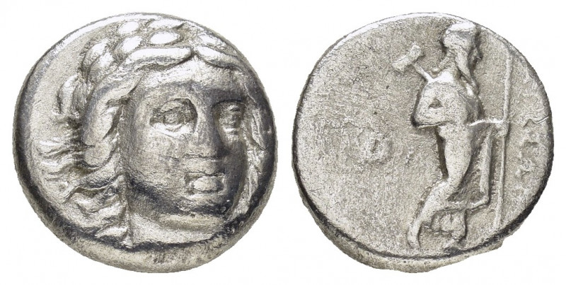 SATRAPS of CARIA.Maussolos.(Circa 377-353 BC).Halikarnassos.Drachm. 

Obv : Laur...