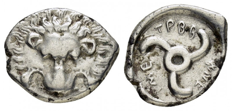 DYNASTS of LYCIA.Trbbenimi.(Circa 390-370 BC).Uncertain.Tetrobol.

Obv : Facing ...