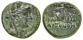 CILICIA. Aegeae.Pseudo-autonomous.Time of Domitian.(81-96). Ae

Obv : Turreted, veiled and draped bust of Tyche right.

Rev : ΑΙΓΕΑΙΩΝ THΣ IEΡAΣ KAI A...