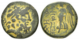 CILICIA.Elaioussa Sebaste.(1st century BC).Ae.

Obv : Laureate head of Zeus right; monogram left.

Rev : EΛAIOYΣΣΙΩN.
Nike advancing left, holding wre...