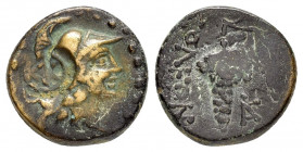 CILICIA.Soloi-Pompeiopolis.( Circa 2nd-1st centuries BC).Ae.

Obv : Helmeted head of Athena to right.Countermark : sembol within round incuse.

Rev : ...