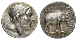 SELEUKID KINGS of SYRIA.Antiochos III The Great.(222-187 BC).Uncertain.Drachm.

Obv : Diademed head right.

Rev : ΒΑΣΙΛΕΩΣ ΑΝΤΙΟΧΟΥ.
Elephant standing...
