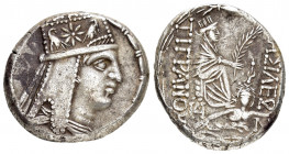 KINGS of ARMENIA.Tigranes II.(95-56 BC).Tigranocerta.Tetradrachm.

Obv : Diademed and draped bust right, wearing tiara.

Rev : ΒΑΣΙΛΕΩΣ ΤΙΓΡΑΝΟΥ....