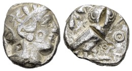 EGYPT.Pharaonic Kingdom.Uncertain pharaoh.(Late 5th-mid 4th centuries BC).Tetradrachm.

Obv : Helmeted head of Athena right, with frontal eye.

Re...