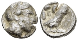 EGYPT.Pharaonic Kingdom.Uncertain pharaoh.(Late 5th-mid 4th centuries BC).Tetradrachm.

Obv : Helmeted head of Athena right, with frontal eye.

Re...