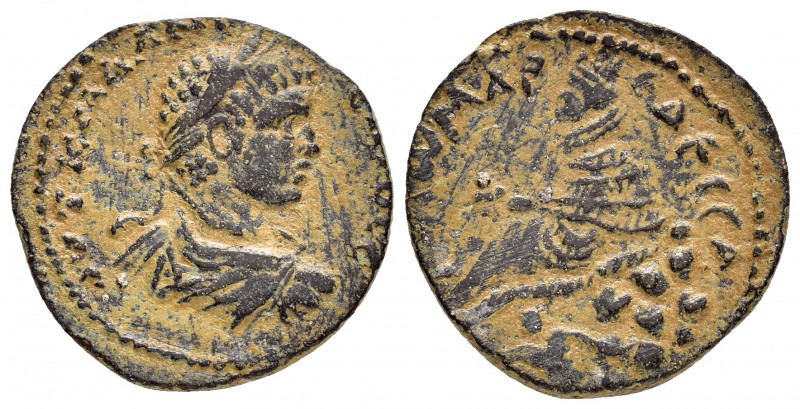 MESOPOTAMIA.Edessa.Elagabalus.(218-222).Ae.

Obv : AVT KAIC M AVP ANTΩNEINOC.
La...