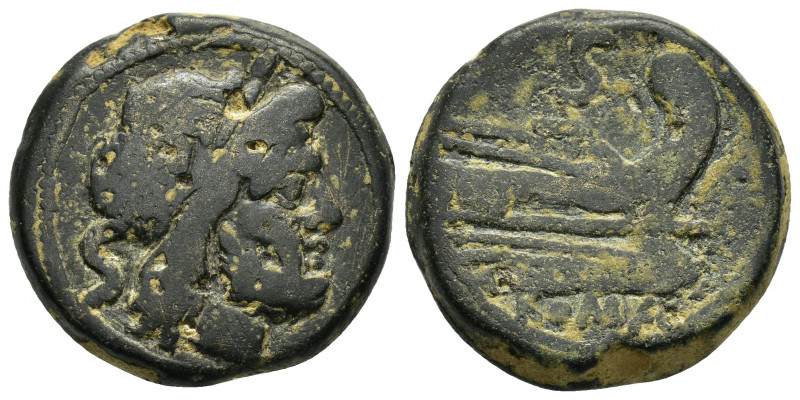 ANONYMOUS.(135-125 BC).Rome.Ae.

Obv : Laureate head of Saturn right; S (mark of...