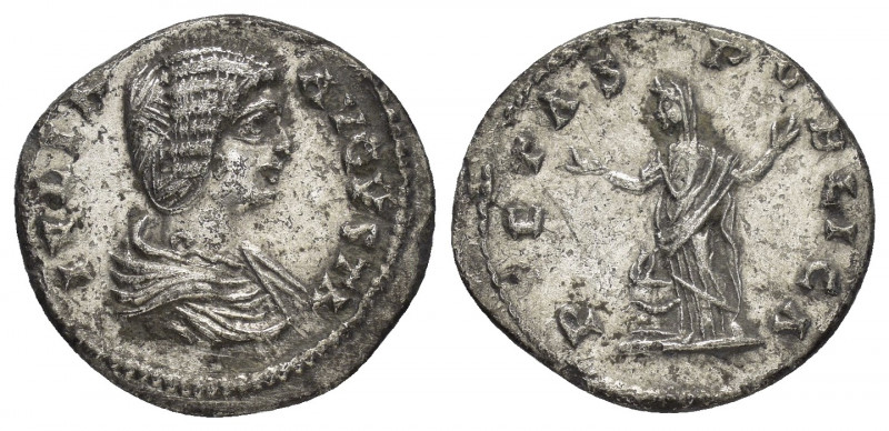 JULIA DOMNA.(Augusta, 193-217).Rome.Denarius. 

Obv : IVLIA AVGVSTA.
Draped bust...