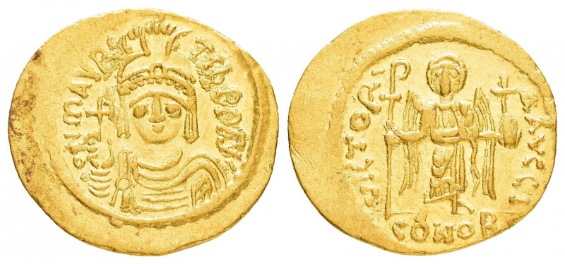 MAURICE TIBERIUS.(582-602).Constantinople.Solidus.

Obv : D N mAVRC TIb P P AVG....