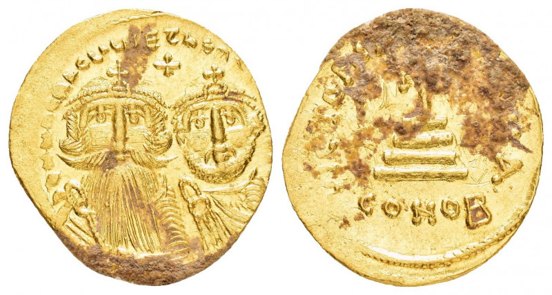 CONSTANS II with CONSTANTINE IV.(641-668).Constantinople.Solidus. 

Obv : δ N CO...