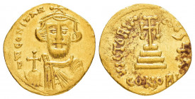 CONSTANS II.(641-668).Constantinople.Solidus. 

Obv : δ N CONSTANTINЧS P P AV.
Crowned and draped bust facing, holding globus cruciger.

Rev : VICTORI...