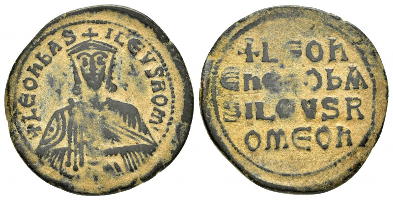 LEO VI.(886-912).Constantinople.Follis.

Obv : LEON S ALEXANDROS.
Leo on left an...