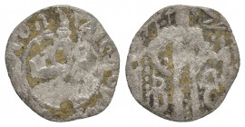 ANDRONICUS II PALAEOLOGUS.(1282-1328).Constantinople.BI 1/8 Basilikon. 

Obv : Andronicus standing facing, holding cruciform sceptre and akakia; crown...