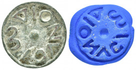 ANCIENT GREEK BRONZE STAMP SEAL.(1st-2nd century BC).Ae.

Obv : ΔΙΟΝΛCΙⲰ.

Rev : Blank.

Condition : Good very fine.

Weight : 15.3 gr
Diameter : 21 m...