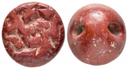 ANCIENT NEAR EAST.Stamp.(Circa late 6th millenium BC).

Obv : Motif.

Rev : Blank.

Condition : Good very fine.

Weight : 9.4 gr
Diameter : 22 mm
