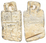 ANCIENT ROMAN LEAD PENDANT.(1st-2nd century).Ae.

Obv : Monogram.

Rev : Blank.

Condition : Good very fine.

Weight : 13.4 gr
Diameter : 41 mm