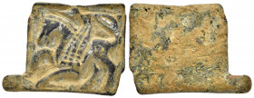 ANCIENT ROMAN BRONZE MILITARY BUCKLE.(1st-2nd century).Ae.

Obv : Standing griffin left, wing to the top of body and tail curving back.

Rev : Blank.
...