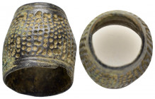 ANCIENT BYZANTINE THIMBLE.(9th-110th century).Ae.

Obv : Pointed.

Rev : Blank.

Condition : Good very fine.

Weight : 18.2 gr
Diameter : 22 mm