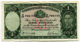 Australia 1 Pound 1942 (ND)
P# 26b, N# 202348; # H/33 706153; VF-