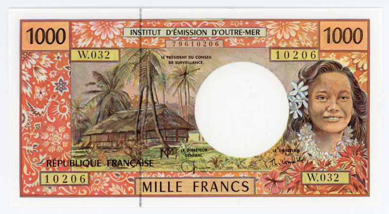 French Pacific Territories 1000 Francs 2004 (ND)
P# 2h, N# 208994; # W.032 1020...