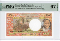 French Pacific Territories 1000 Francs 1996 (ND) PMG 67
P# 2k, N# 208994; # K.048 75211