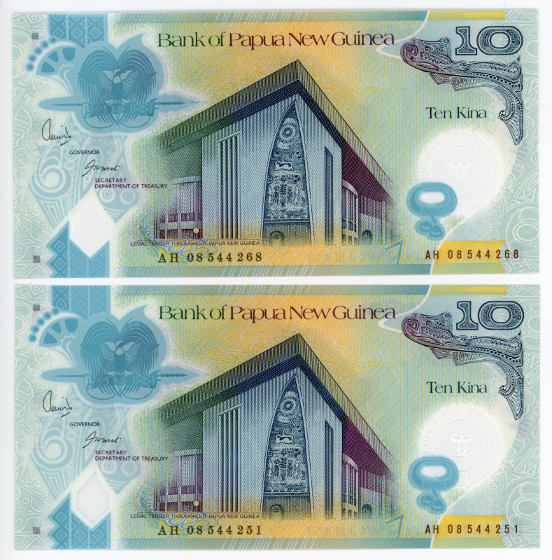 Papua New Guinea 2 x 10 Kina 2008
P# 30a, N# 224302; UNC