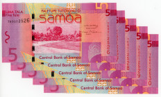 Samoa 5 x 5 Tala 2008 (ND) Consecutive Numbers
P# 38a, N# 206768; UNC