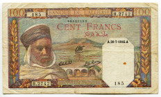 Algeria 100 Francs 1945
P# 88, N# 259079; #185; F-VF