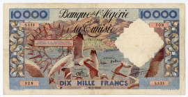 Algeria 10000 Francs 1956
P# 110b, N# 242516; # S.133 308; VF-