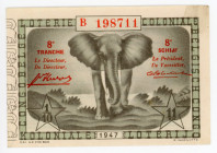 Belgian Congo Colonial Lottery Ticket 11 Francs 1947
Series 8; # B 198711; AUNC-