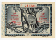 Belgian Congo Colonial Lottery Ticket 11 Francs 1947
Series 16; # B 211323; VF-XF